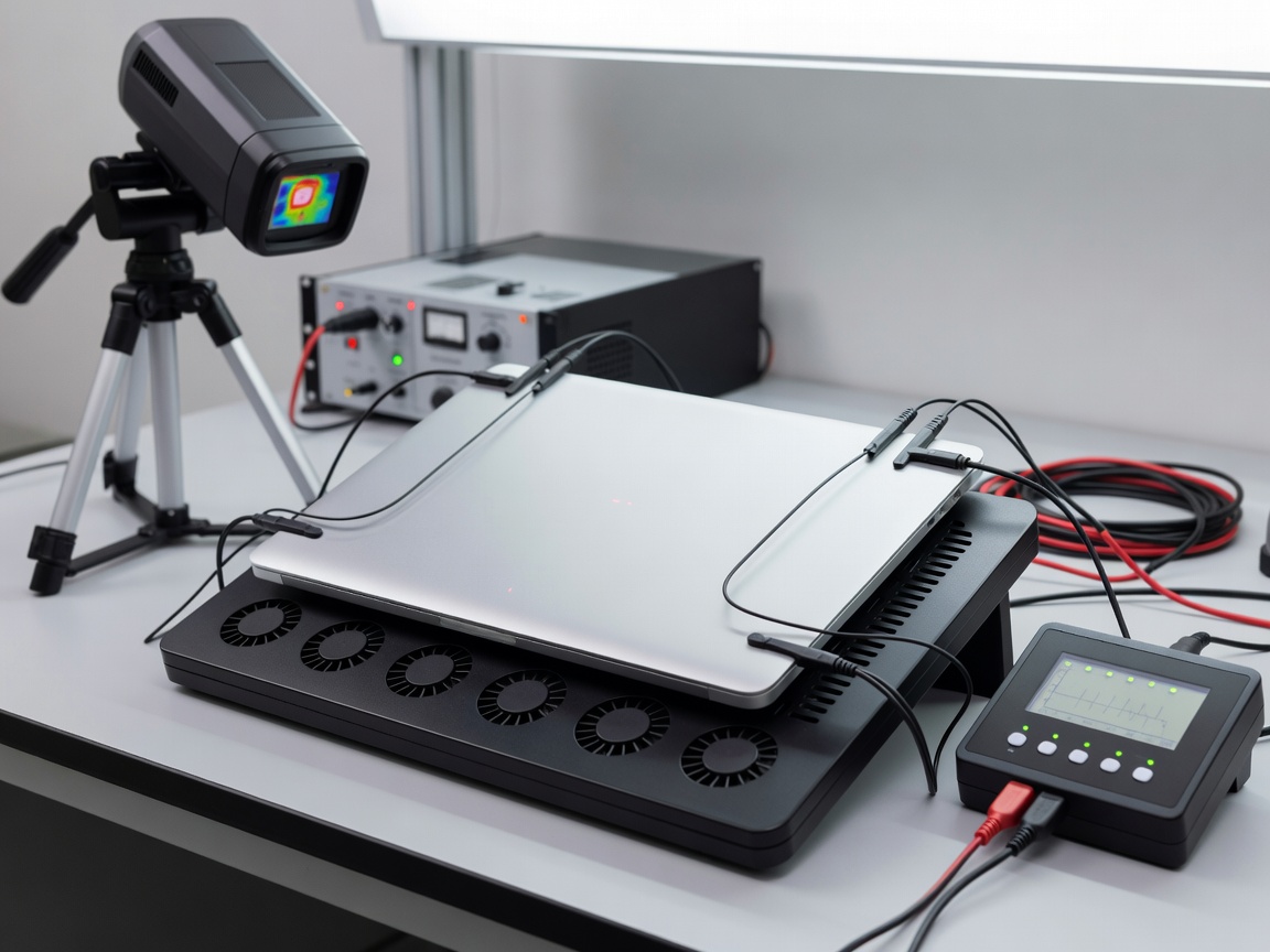 Laptop Thermal Testing and Cooling Pad Setup